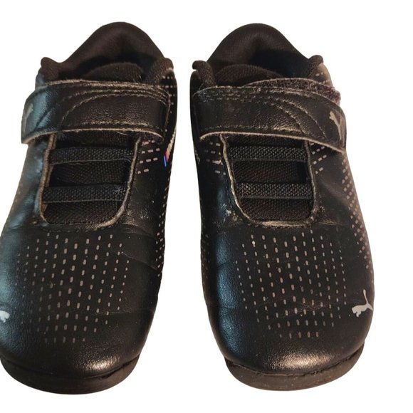 Puma Boys 9c Moto Sport BMW Black Leather Adjustable SfPf Home *Q4 - Picture 4 of 10